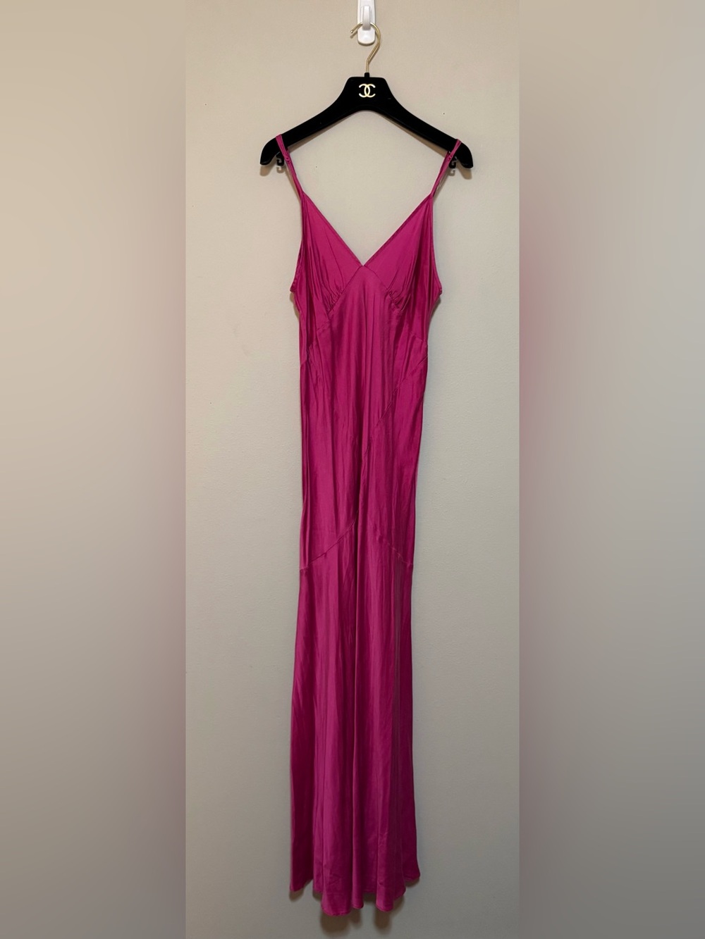Rare Vintage Victoria’s Secret Y2K 100% Silk Barbie Pink Maxi Slip Dress Large